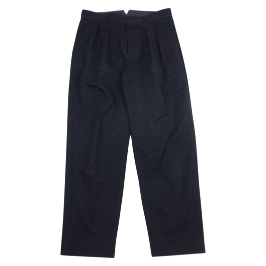 シュタイン ST.070-2 EX WIDE TROUSERS 2タック ワイド トラウザー スラックスパンツ ブラック系 S【中古】
