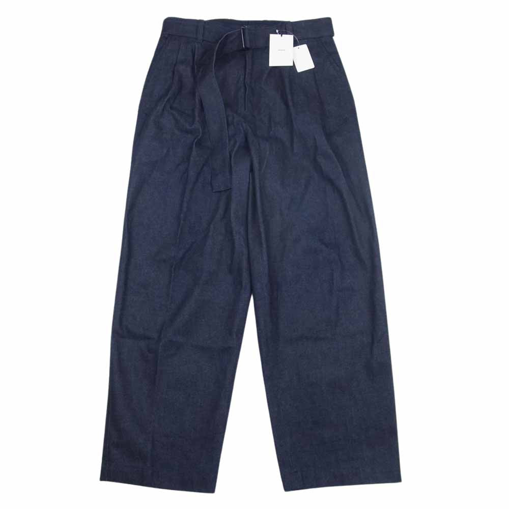 シュタイン ST.296-1 BELTED WIDE STRAIGHT DENIM TROUSERS ベルテッド ワイド デニム トラウザー パンツ インディゴブルー系 S【美品】【中古】