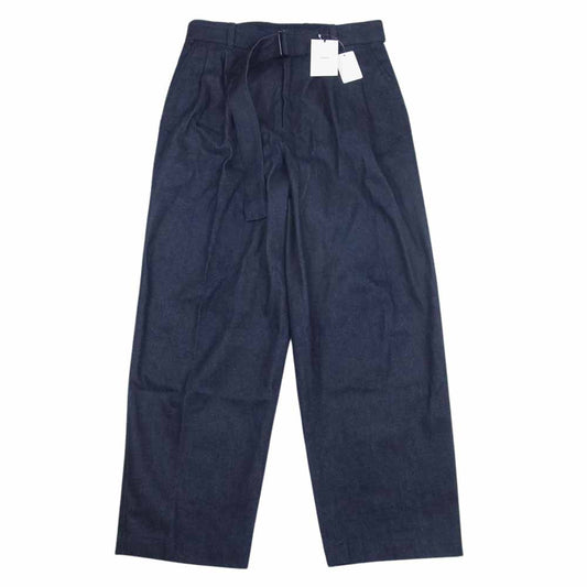 シュタイン ST.296-1 BELTED WIDE STRAIGHT DENIM TROUSERS ベルテッド ワイド デニム トラウザー パンツ インディゴブルー系 S【美品】【中古】