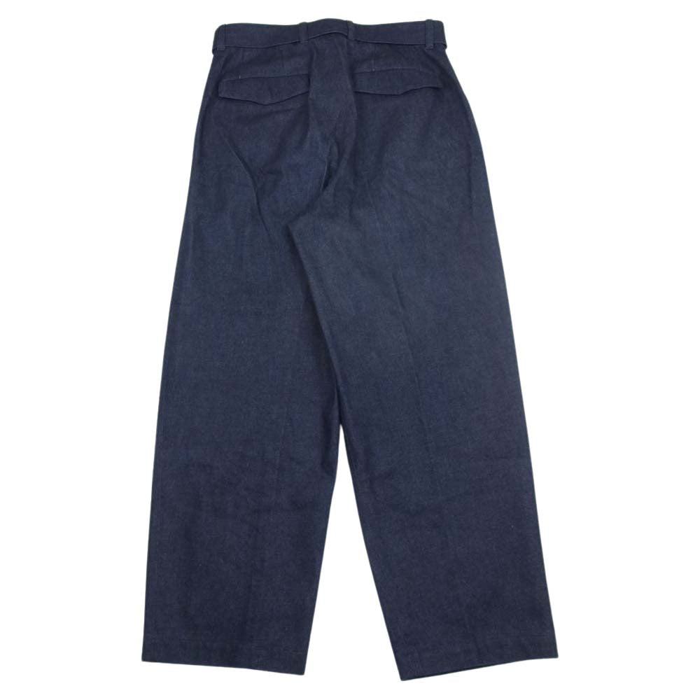 シュタイン ST.296-1 BELTED WIDE STRAIGHT DENIM TROUSERS ベルテッド ワイド デニム トラウザー パンツ インディゴブルー系 S【美品】【中古】