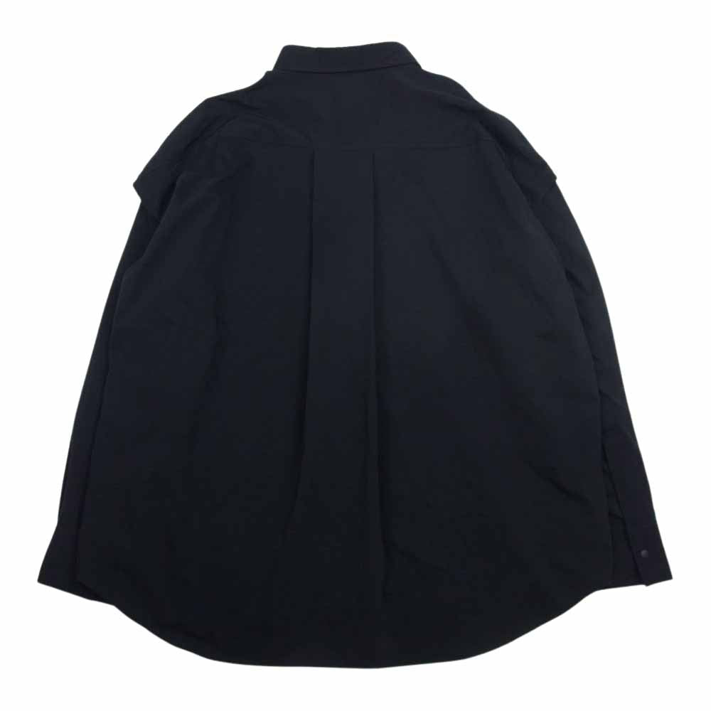 N.HOOLYWOOD エヌハリウッド 192-SH04-011 ストレッチ 塩縮ナイロン レイヤード ビッグ シャツ 長袖 シャツ ブラック系 40【中古】