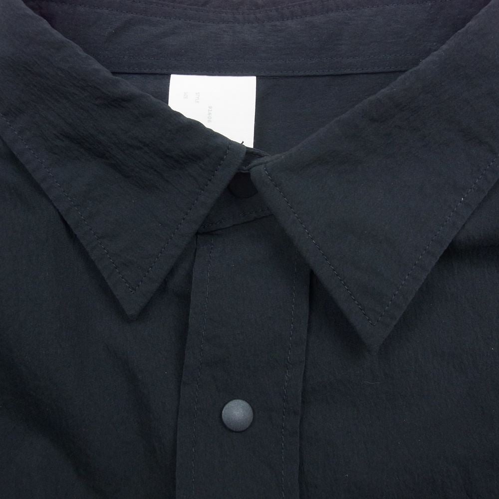 N.HOOLYWOOD エヌハリウッド 192-SH04-011 ストレッチ 塩縮ナイロン レイヤード ビッグ シャツ 長袖 シャツ ブラック系 40【中古】