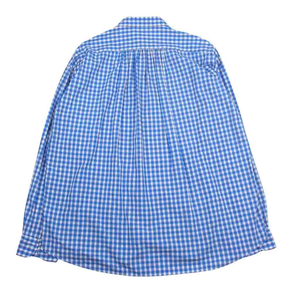 PORTER CLASSIC ポータークラシック 20SS  ROLL UP TRICOLOR SHIRT GINGHAM CHECK SHIRT ギンガムチェック ロールアップ 長袖 シャツ ブルー系 L【中古】
