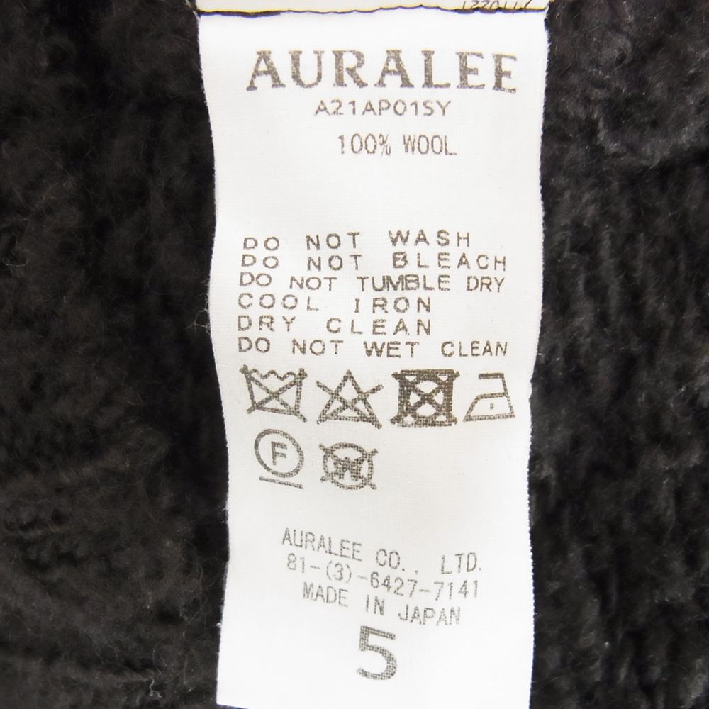 AURALEE オーラリー A21AP01SY WOOL SLUB KNIT P/O ウール スラブ ニット ブラウン系 5【中古】