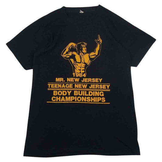 スクリーンスターズ 80s USA製 プリント クルーネック 半袖 Tシャツ TEE  ブラック系 S【中古】