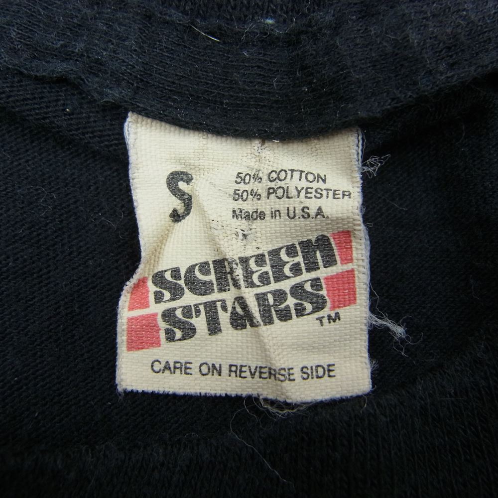 スクリーンスターズ 80s USA製 プリント クルーネック 半袖 Tシャツ TEE  ブラック系 S【中古】