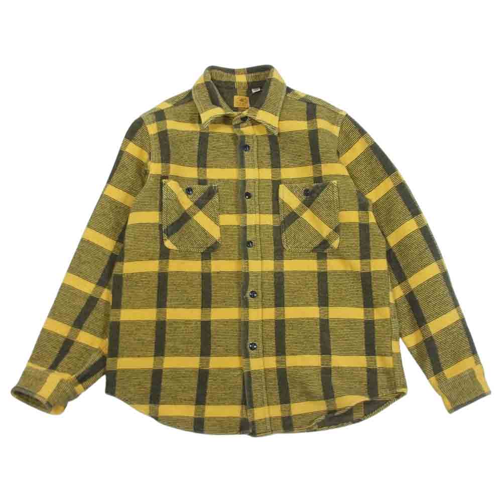 シュガーケーン SC26715 ツイルチェック 長袖 ワーク シャツ  イエロー系 M【中古】