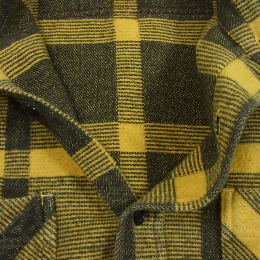 シュガーケーン SC26715 ツイルチェック 長袖 ワーク シャツ  イエロー系 M【中古】