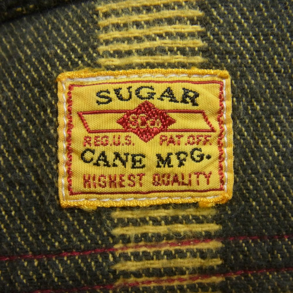 シュガーケーン SC26715 ツイルチェック 長袖 ワーク シャツ  イエロー系 M【中古】