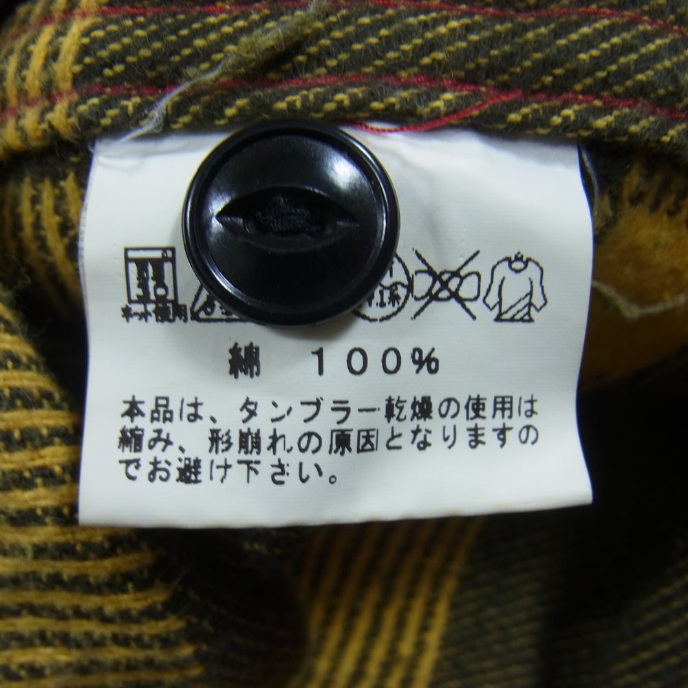 シュガーケーン SC26715 ツイルチェック 長袖 ワーク シャツ  イエロー系 M【中古】