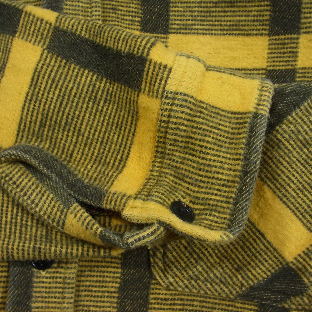 シュガーケーン SC26715 ツイルチェック 長袖 ワーク シャツ  イエロー系 M【中古】