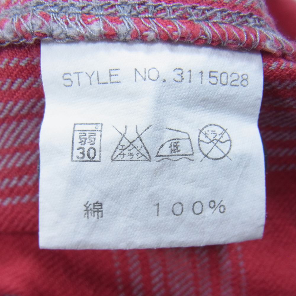 schott ショット PERFECTO ヘビー ネルシャツ 長袖  レッド系 M【中古】