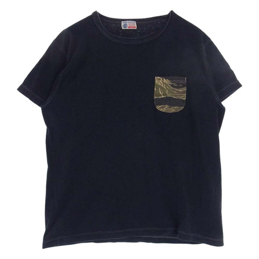 Buzz Rickson's バズリクソンズ  BR77046 POCKETT-SHIRT GOLD TIGER STRIPE 半袖 Tシャツ  ブラック系 L【中古】