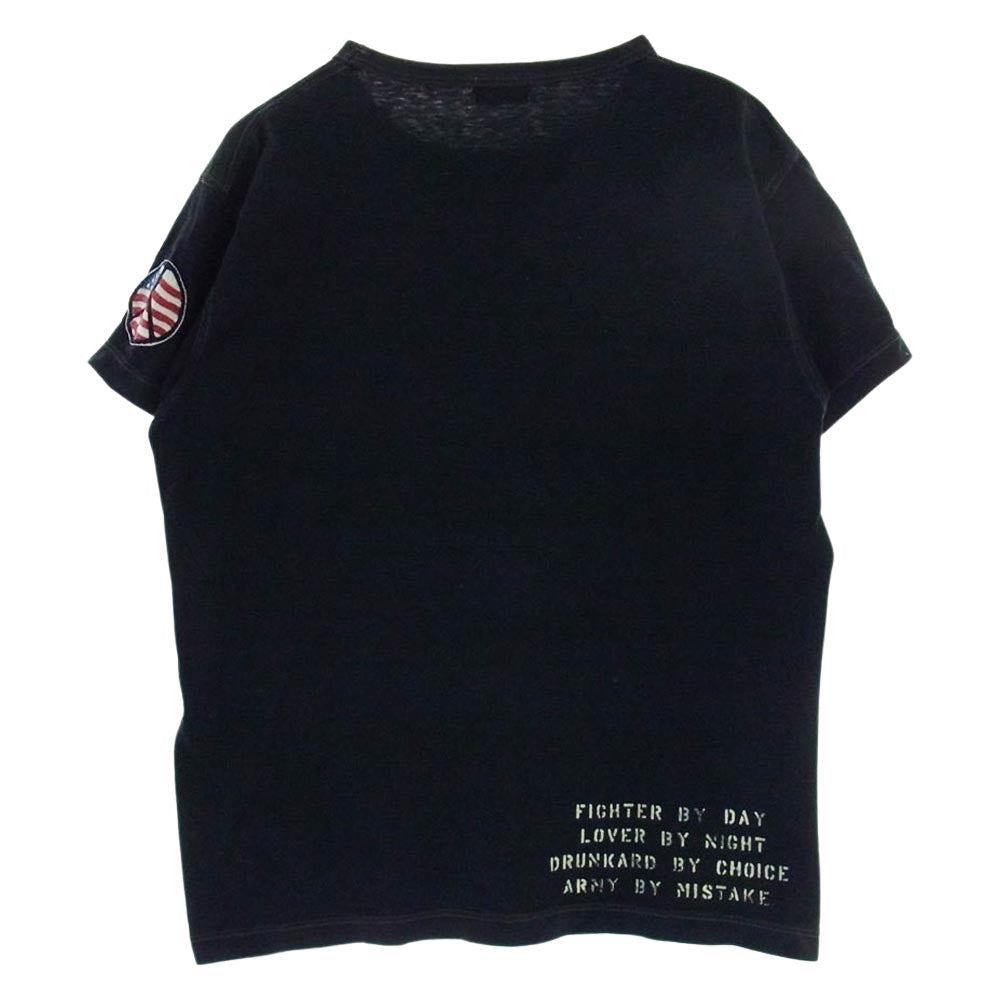Buzz Rickson's バズリクソンズ  BR77046 POCKETT-SHIRT GOLD TIGER STRIPE 半袖 Tシャツ  ブラック系 L【中古】
