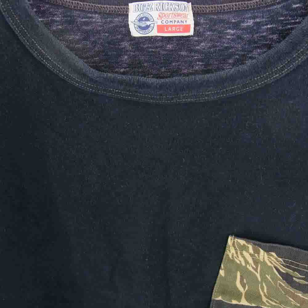 Buzz Rickson's バズリクソンズ  BR77046 POCKETT-SHIRT GOLD TIGER STRIPE 半袖 Tシャツ  ブラック系 L【中古】