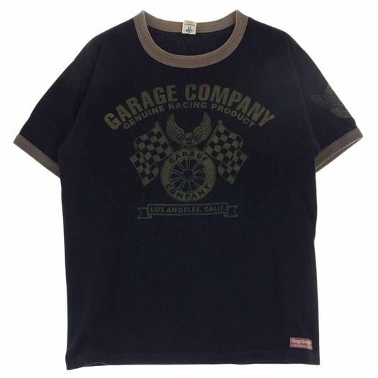 TOY'S McCOY トイズマッコイ カットソー McHILL マックヒル GARAGE COMPANY プリント トリム Tシャツ 半袖 ブラック系 S【中古】