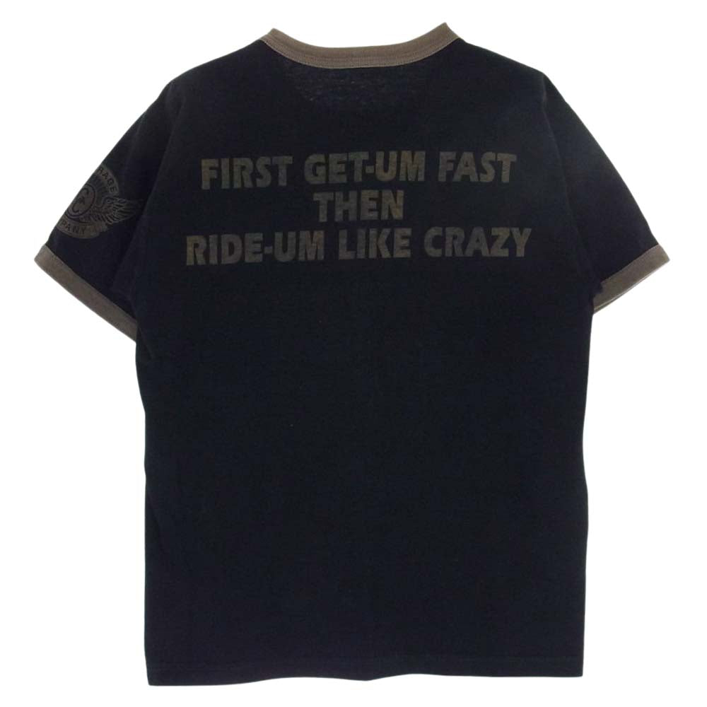 TOY'S McCOY トイズマッコイ カットソー McHILL マックヒル GARAGE COMPANY プリント トリム Tシャツ 半袖 ブラック系 S【中古】