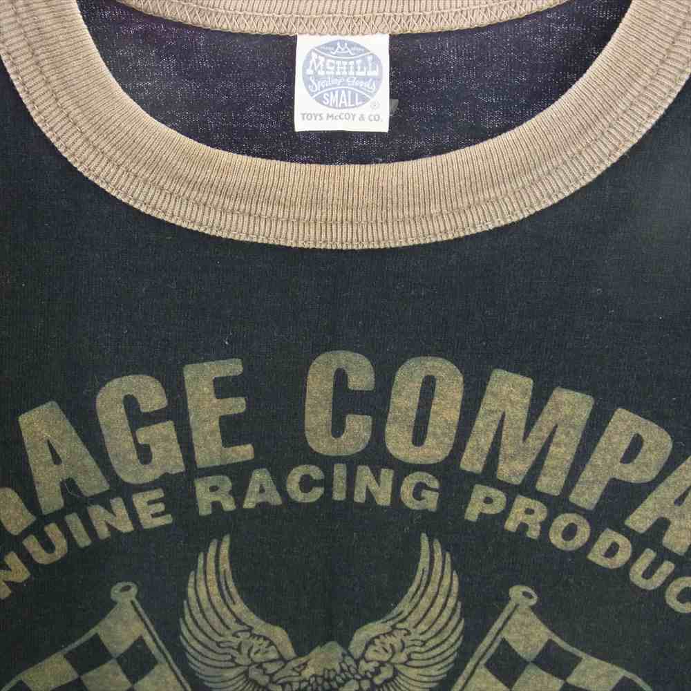TOY'S McCOY トイズマッコイ カットソー McHILL マックヒル GARAGE COMPANY プリント トリム Tシャツ 半袖 ブラック系 S【中古】