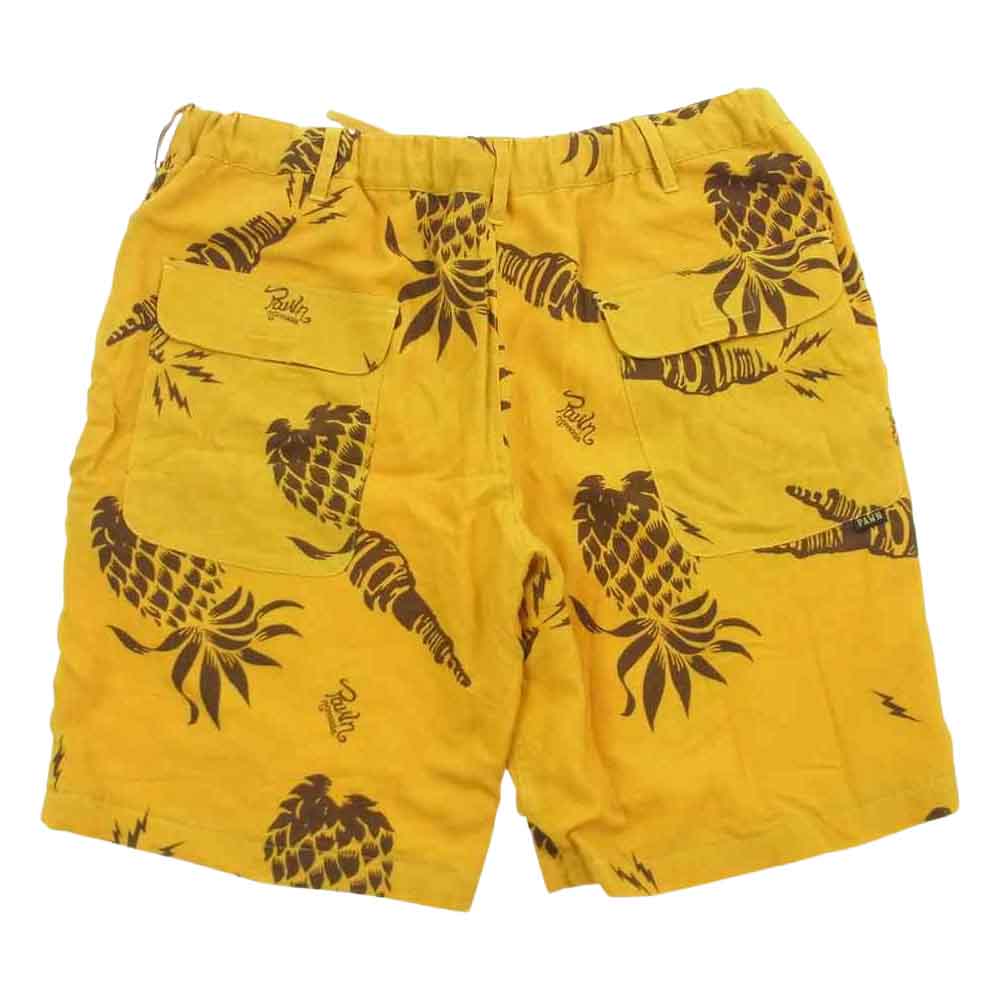 ポーン パイナップル アロハシャツ ショーツ セットアップ イエロー系 L【中古】