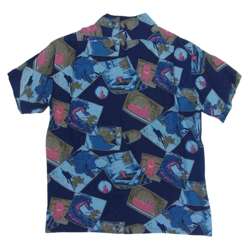 ドライボーンズ どろろ アロハ シャツ 開襟 手塚治虫 ネイビー系 XS【中古】