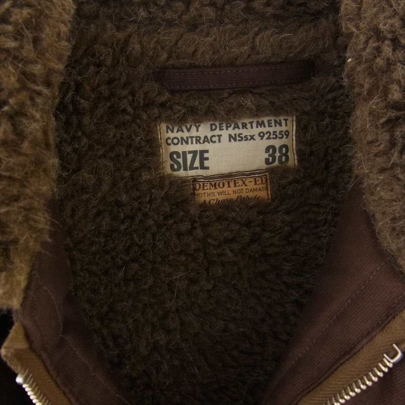 Buzz Rickson's バズリクソンズ BR14408 Type N-1 Brown ジャケット NAVY DEPARTMENT DEMOTEX-ED デッキ ジャケット ブラウン系 38【中古】