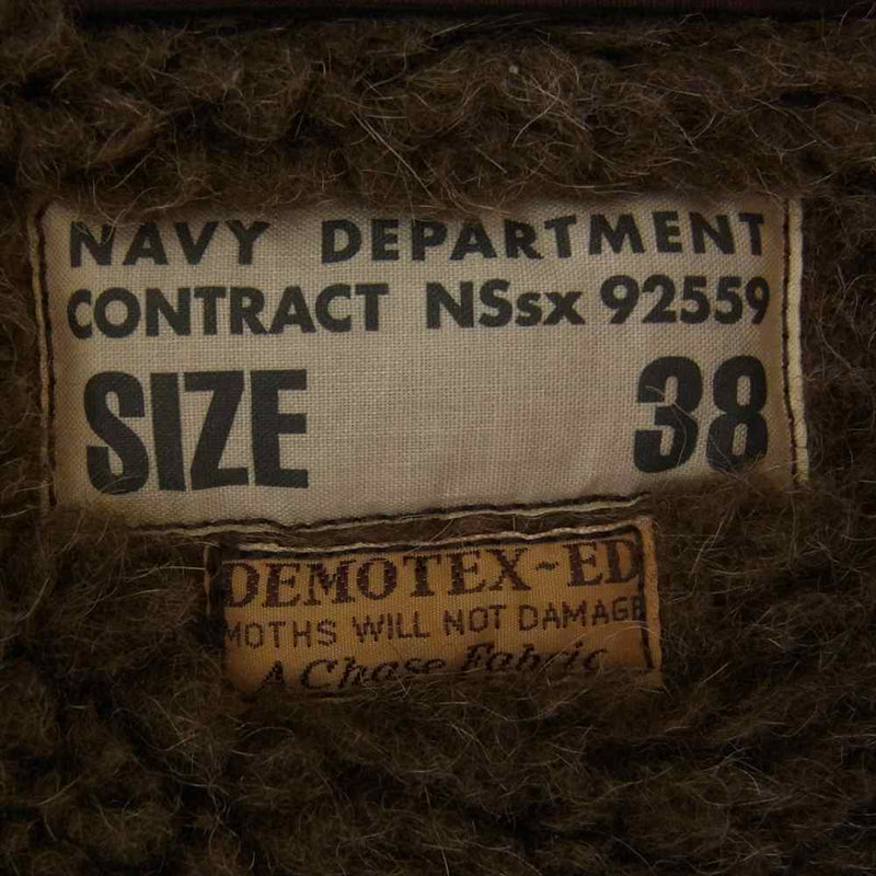 Buzz Rickson's バズリクソンズ BR14408 Type N-1 Brown ジャケット NAVY DEPARTMENT DEMOTEX-ED デッキ ジャケット ブラウン系 38【中古】