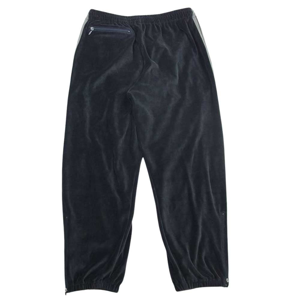 Needles ニードルス 22AW LQ473 SP ZIP TRACK PT C/PE VELOUR ベロア ジップ トラック パンツ チャコール系 L【新古品】【未使用】【中古】