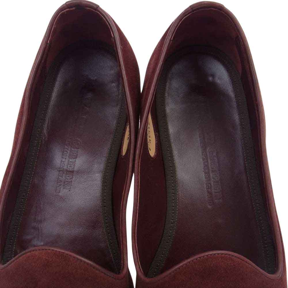 EDWARD GREEN エドワードグリーン ALBERT アルバート スエード ドレスシューズ ワインレッド系 6.5【中古】