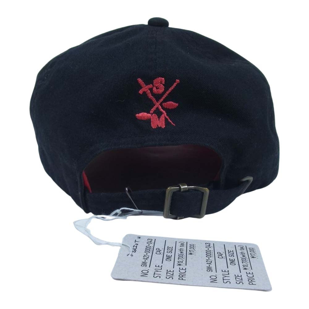 セントマイケル 21AW SM-A21-0000-043 CAP_WAR  ロゴ刺繍 ツイル 6パネル キャップ ブラック系【中古】
