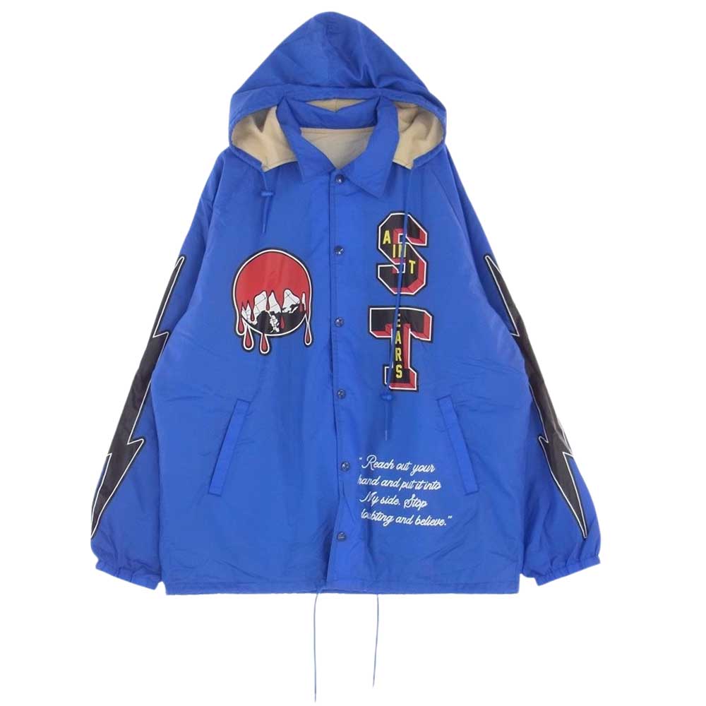 セントマイケル 22AW SM-A22-0000-055 × DENM TEARS DT COACH JACKET HOLY GRAIL デニムティアーズ フーデッド コーチ ジャケット ブルー系 XL【中古】