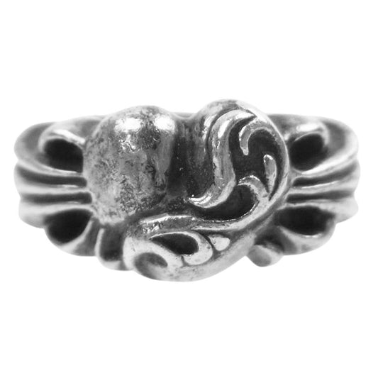 CHROME HEARTS クロムハーツ（原本無） FLRL CRS HRT フローラル ハート リング シルバー系 7号【中古】