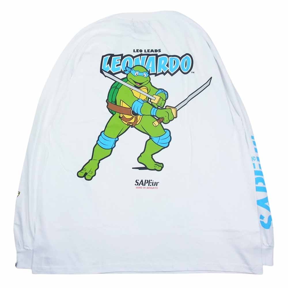 サプール A0022-077 TURTLES タートルズ プリント Tシャツ 長袖 ホワイト系 XXL【新古品】【未使用】【中古】