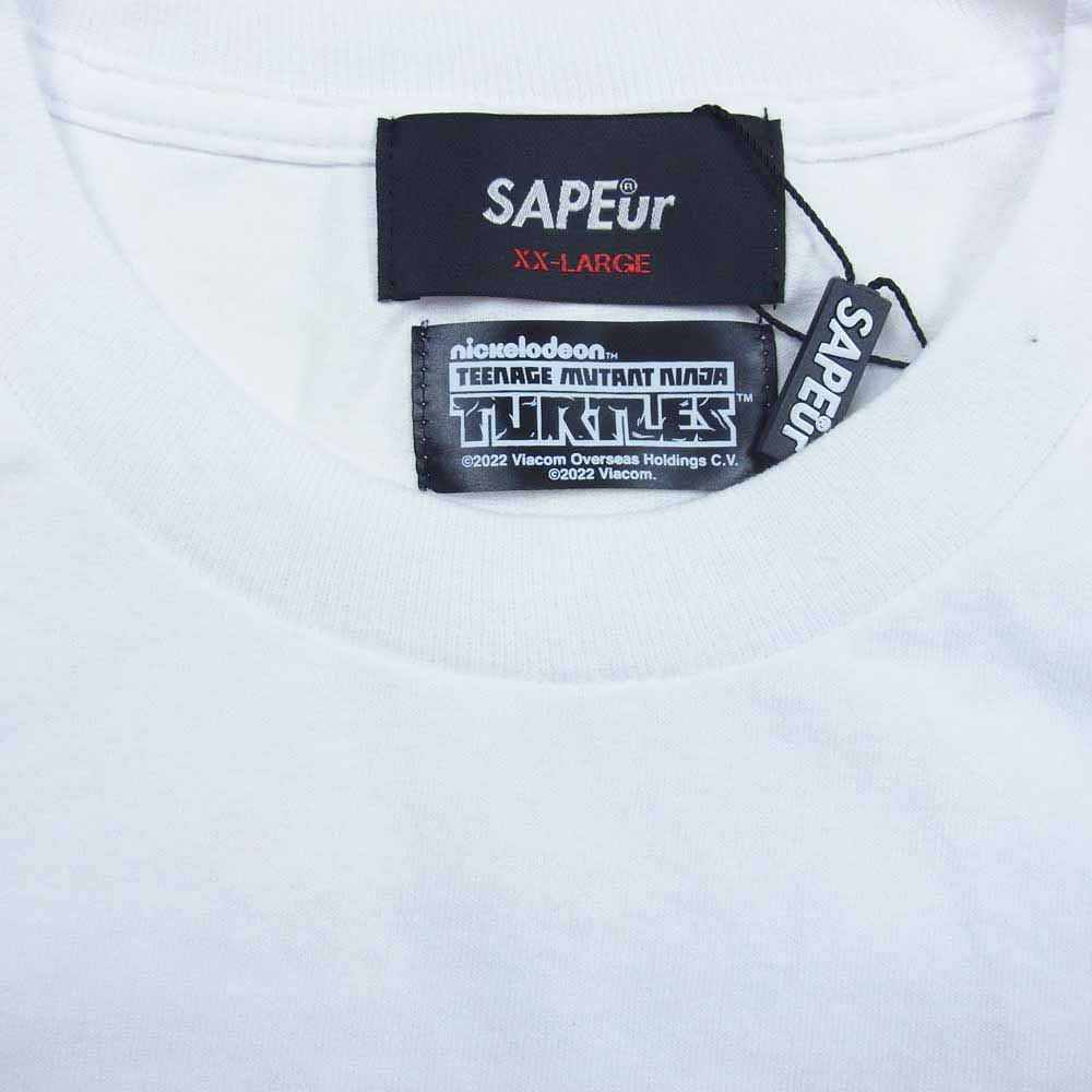 サプール A0022-077 TURTLES タートルズ プリント Tシャツ 長袖 ホワイト系 XXL【新古品】【未使用】【中古】