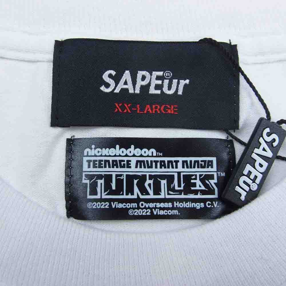 サプール A0022-077 TURTLES タートルズ プリント Tシャツ 長袖 ホワイト系 XXL【新古品】【未使用】【中古】