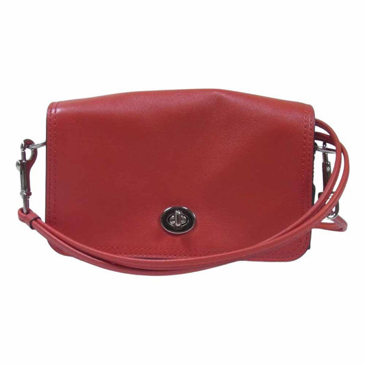 COACH コーチ D1276-19914 レガシー レザー ペニー ショルダー パース  バッグ  オレンジ系 レッド系【中古】