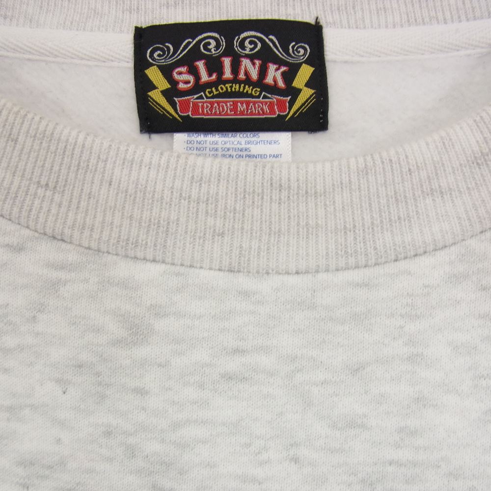 シーシー SLINK ロゴ プリント クルーネック スウェット トレーナー グレー系 L【中古】