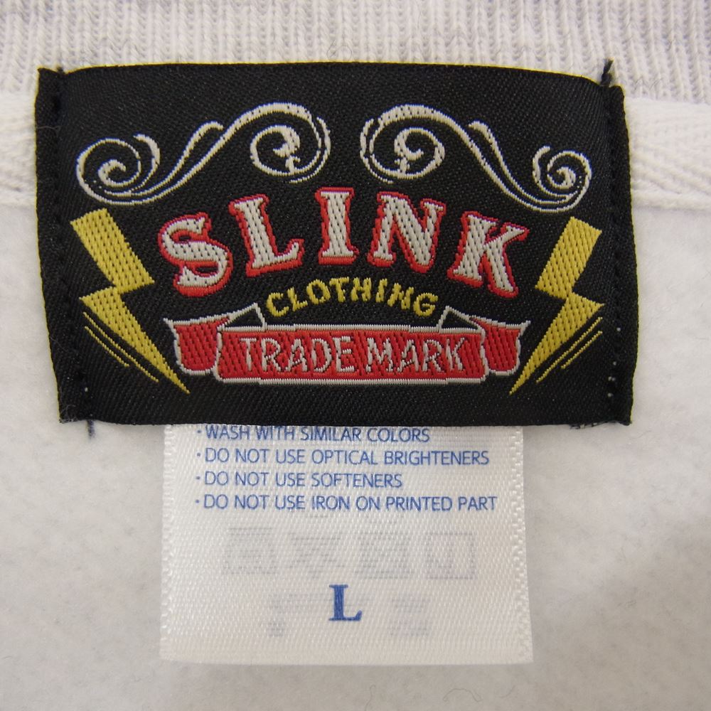 シーシー SLINK ロゴ プリント クルーネック スウェット トレーナー グレー系 L【中古】