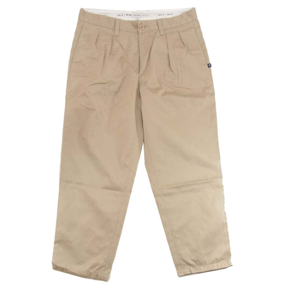 DESCENDANT ディセンダント DC-3 WIDE TUCK TROUSERS ワイド タック チノ トラウザー パンツ ベージュ系 3【中古】