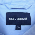 DESCENDANT ディセンダント カシャロ刺繍 オックスフォード ボタンダウン 長袖 シャツ ブルー系 3【中古】