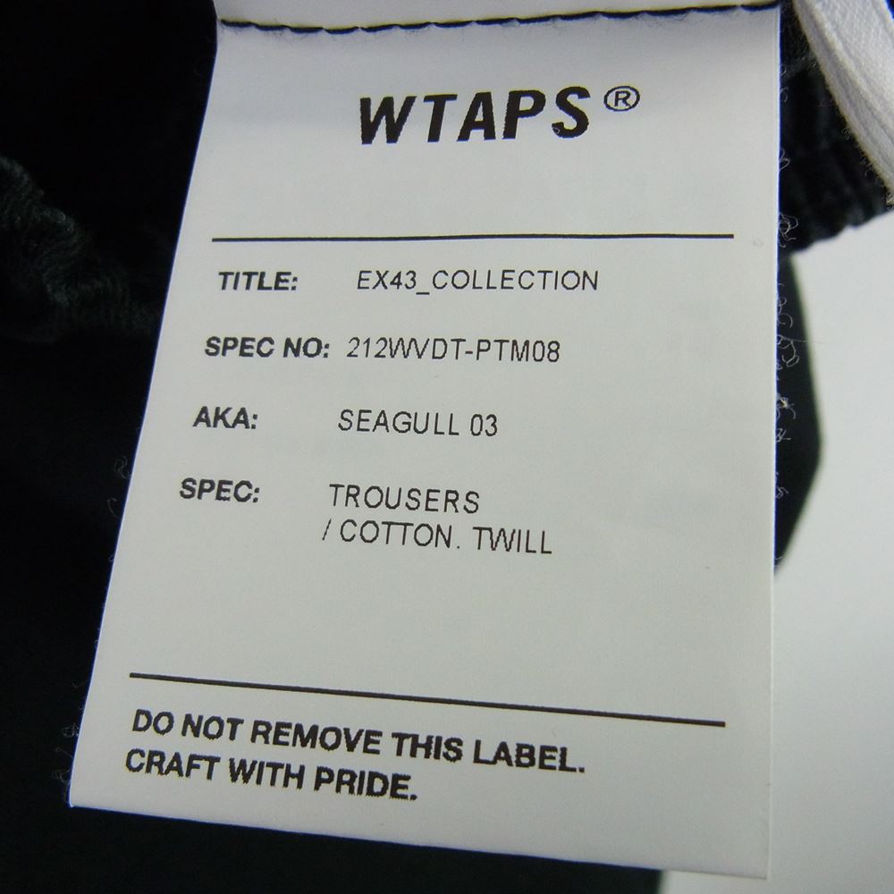 WTAPS ダブルタップス 21AW 212WVDT-PTM08 SEAGULL 03／TROUSERS イージー トラウザー パンツ ブラック系 3【中古】