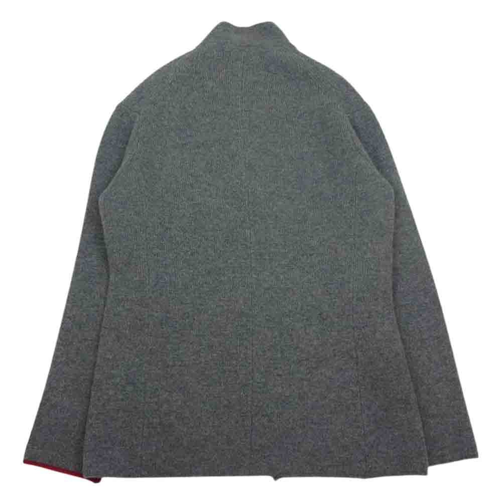 Yohji Yamamoto POUR HOMME ヨウジヤマモトプールオム 17AW HK-K97-192 リブ ライン ウール ニット テーラードジャケット グレー グレー系 3【中古】