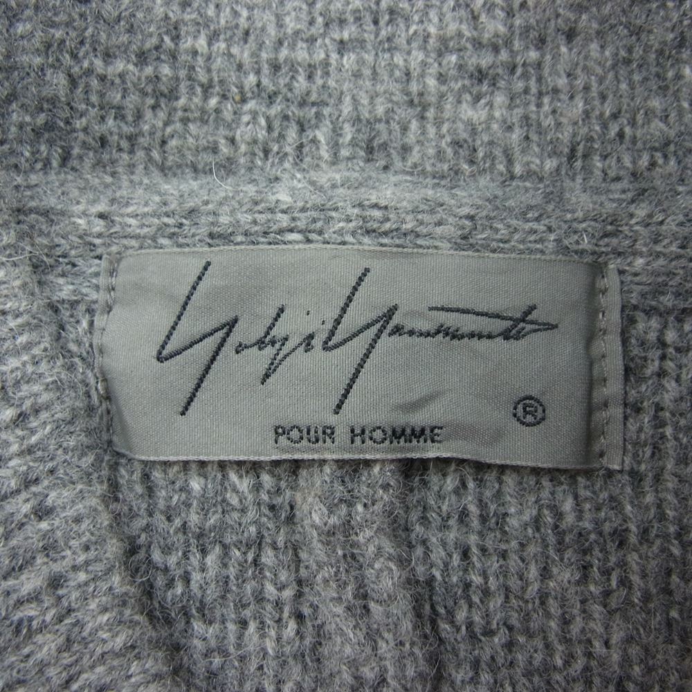 Yohji Yamamoto POUR HOMME ヨウジヤマモトプールオム 17AW HK-K97-192 リブ ライン ウール ニット テーラードジャケット グレー グレー系 3【中古】