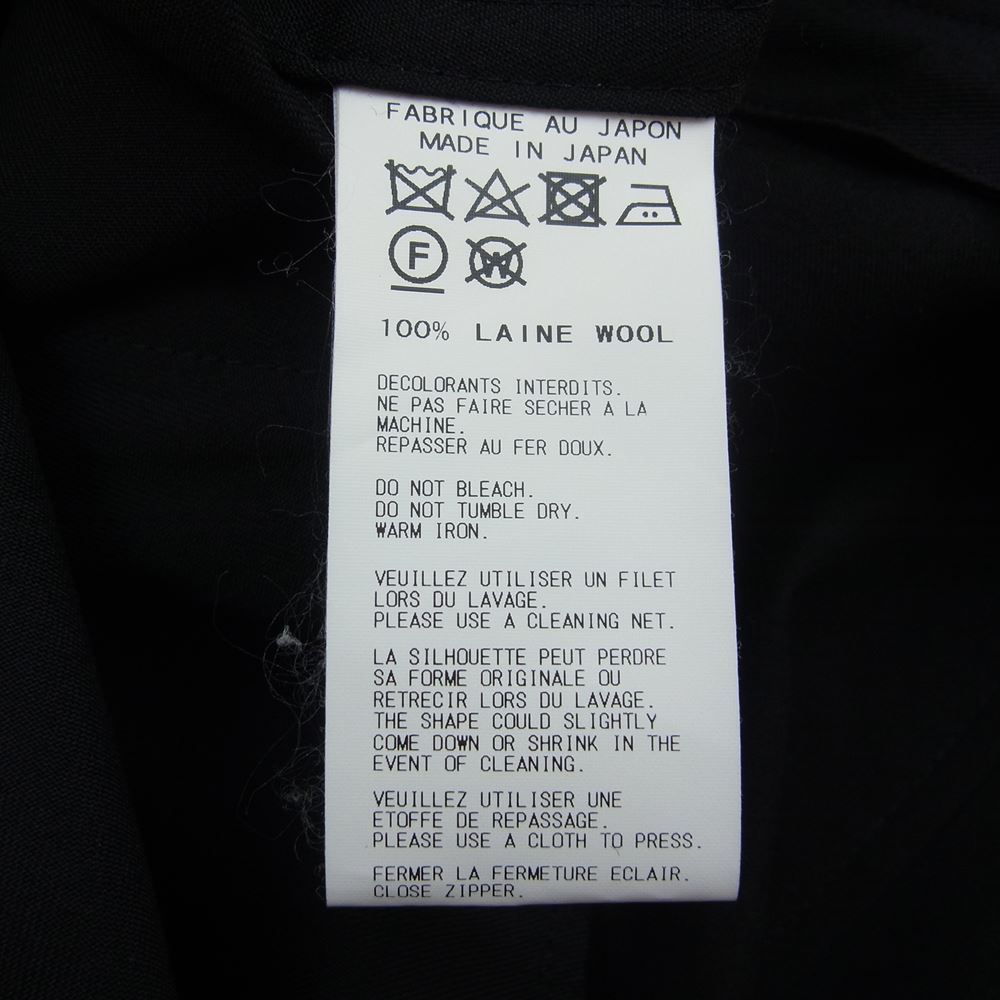 Yohji Yamamoto ヨウジヤマモト 18SS FW-C01-100 ウールギャバジン ボタン開き フィッシュテール モッズコート ブラック系 1【美品】【中古】