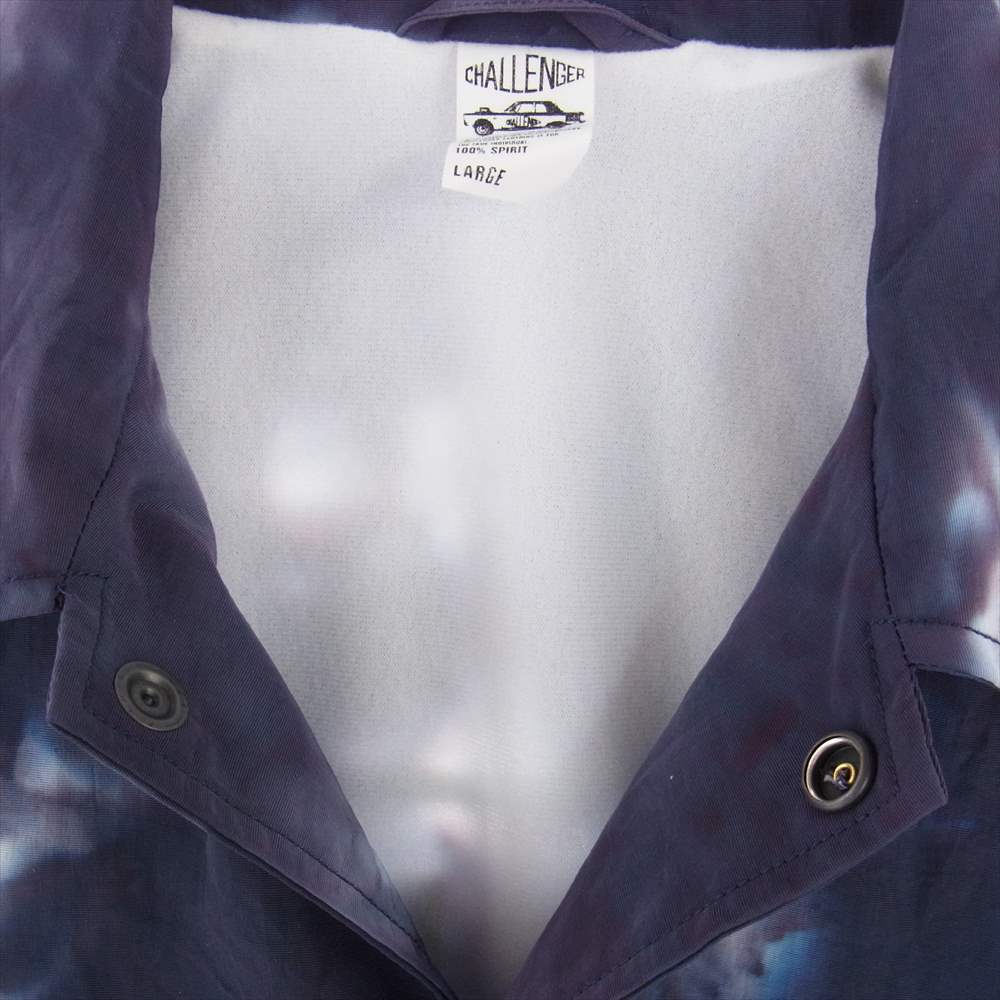 CHALLENGER チャレンジャー CLG-JK 022-002 TIE DYE LOGO COACH JACKET タイダイ ロゴ プリント コーチ ジャケット ネイビー系 L【中古】
