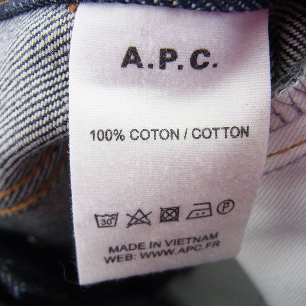 A.P.C. アーペーセー 1800 PETIT NEW STANDARD  プチ ニュースタンダード ボタンフライ デニム パンツ インディゴブルー系 33【極上美品】【中古】
