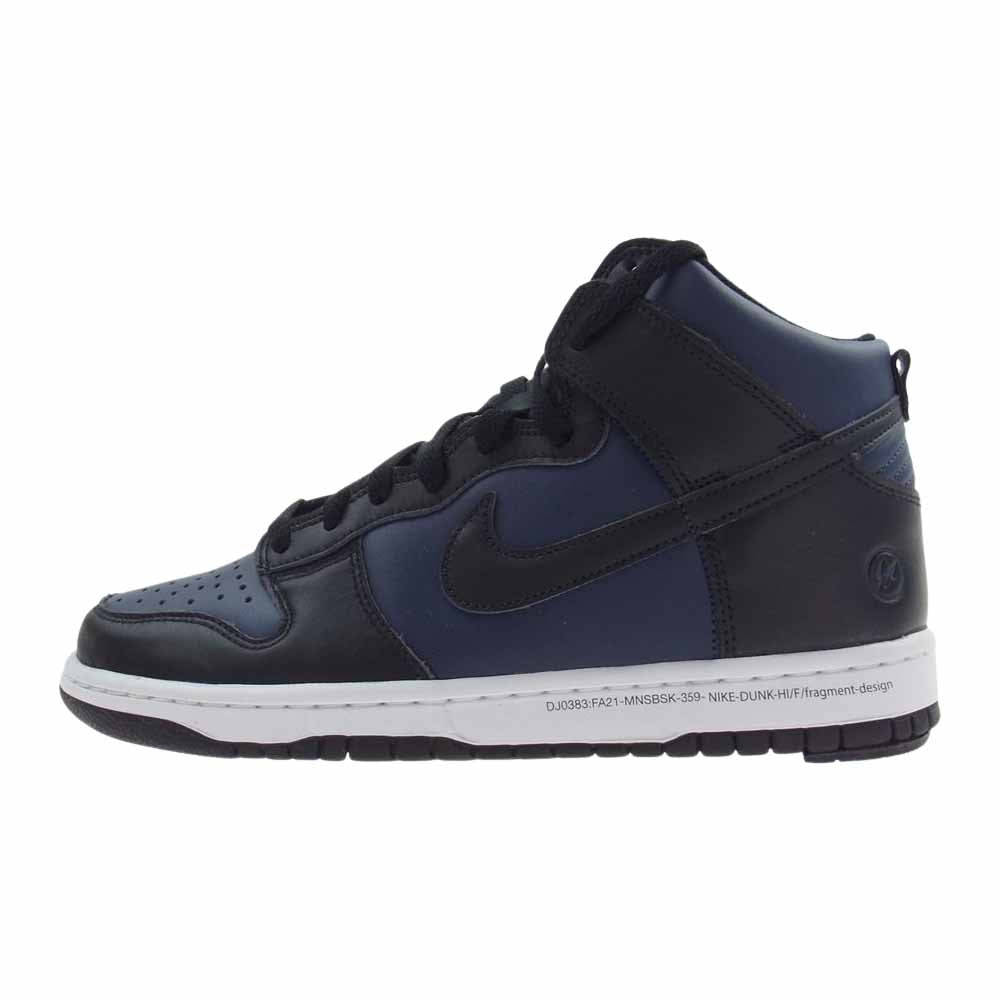 NIKE ナイキ DJ0383-400 FRAGMENT DUNK HI CITY PACK MIDNIGHT フラグメント ダンクハイ ハイカット スニーカー  ダークネイビー系 26.5cm【中古】