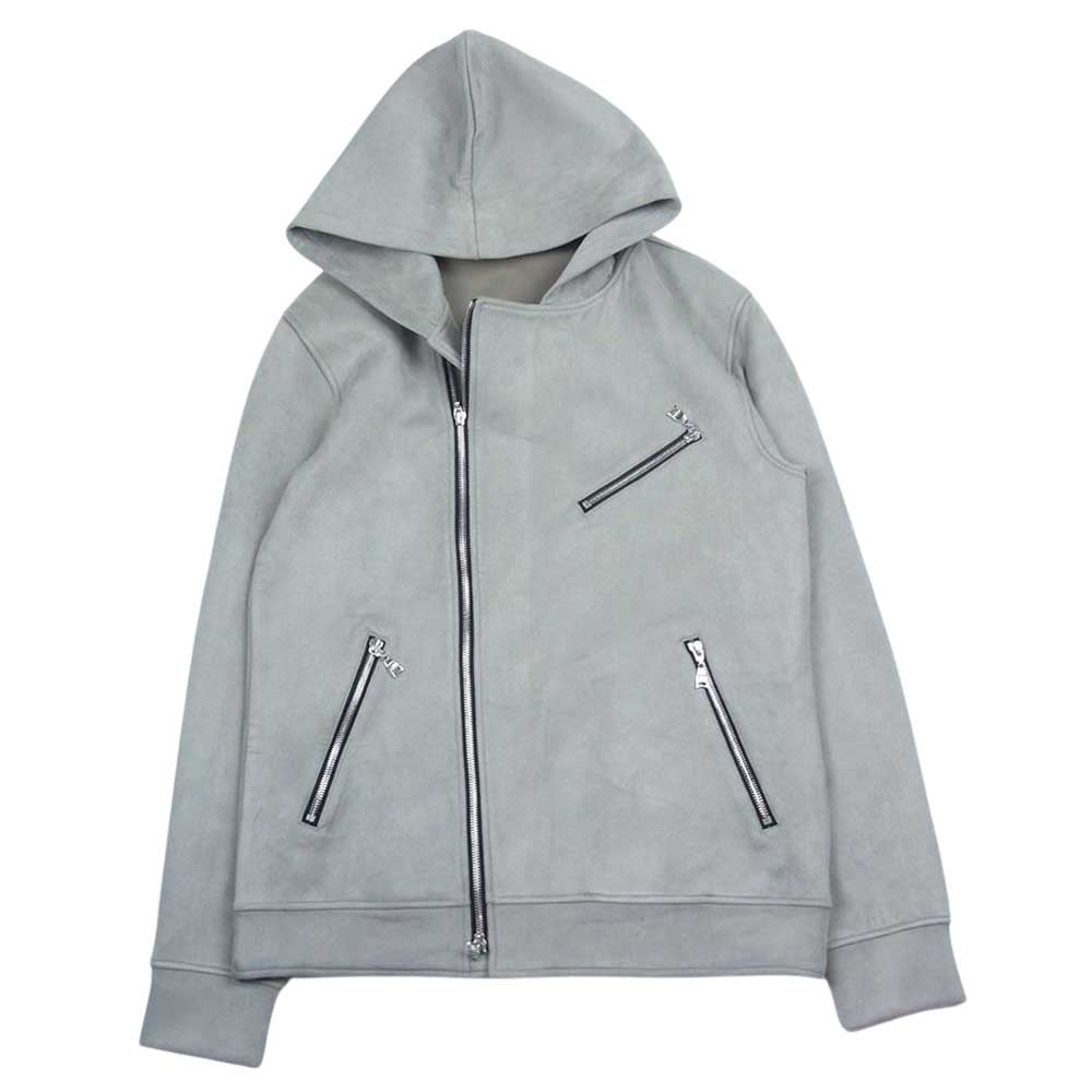 LOVELESS ラブレス スエードライク フーデッド ライダース ジャケット グレー系 M【中古】