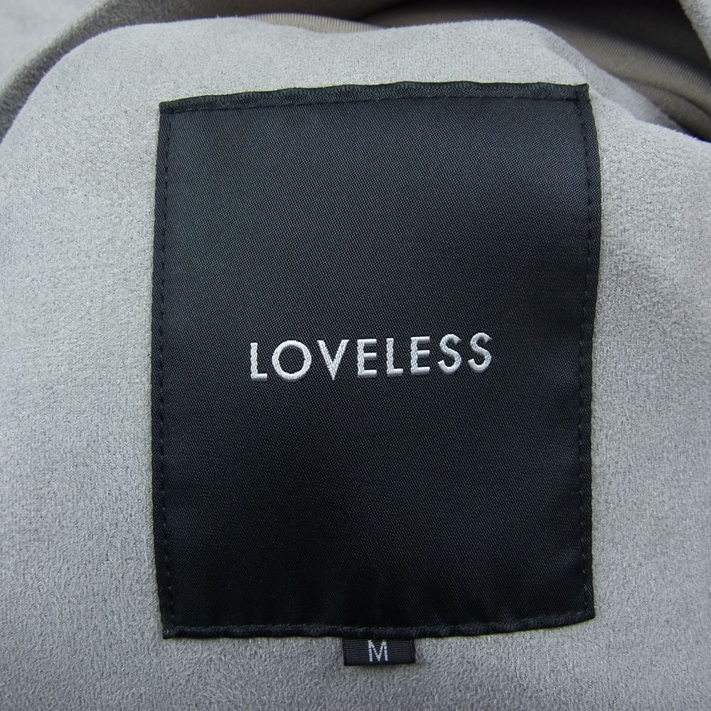 LOVELESS ラブレス スエードライク フーデッド ライダース ジャケット グレー系 M【中古】