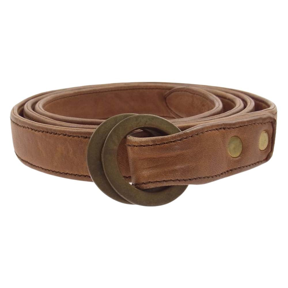 BACKBONE バックボーン EASY RIDER ダブルリング ベルト レザー ベルト ライトブラウン系【中古】