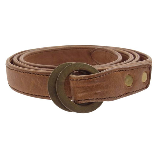 BACKBONE バックボーン EASY RIDER ダブルリング ベルト レザー ベルト ライトブラウン系【中古】